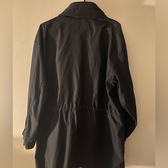 Nordstrom Black Rain Coat W/ packable hood - Picture 3 of 5